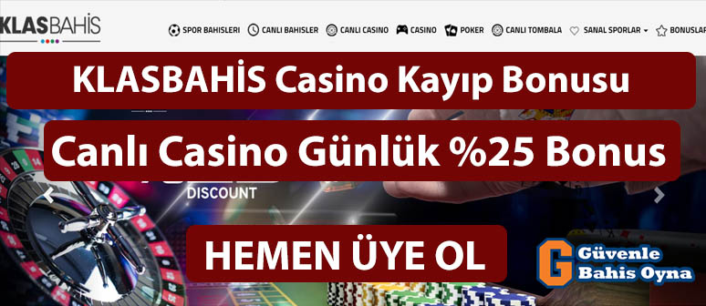 klasbahis yüzde 25 casino kayıp bonusu